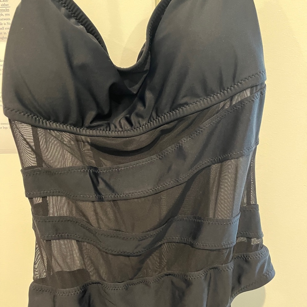 Black mesh one piece